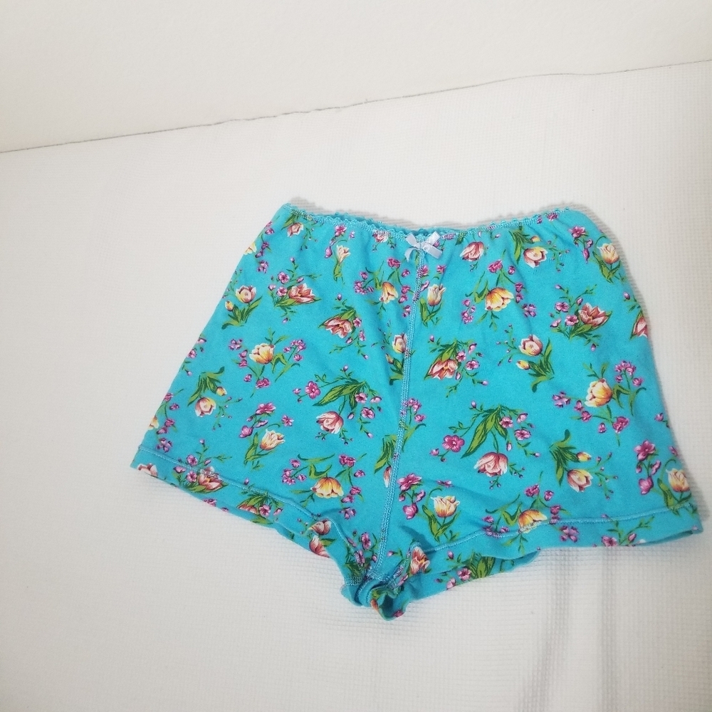 NWOT Floral Print Blue Shorts